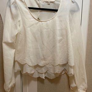 Guess open back scalloped blouse size XS